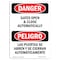 Signmission Safety Sign, OSHA Danger, 10" Height, Rigid Plastic, Gates Open And Close Automatically Spanish OS-DS-P-710-VS-1282 - alternate 1